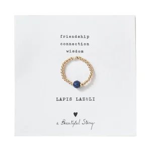 A Beautiful Story Bagues>Bague card Sparkle doré - Lapis lazuli