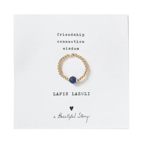 A Beautiful Story Bagues>Bague card Sparkle doré - Lapis lazuli