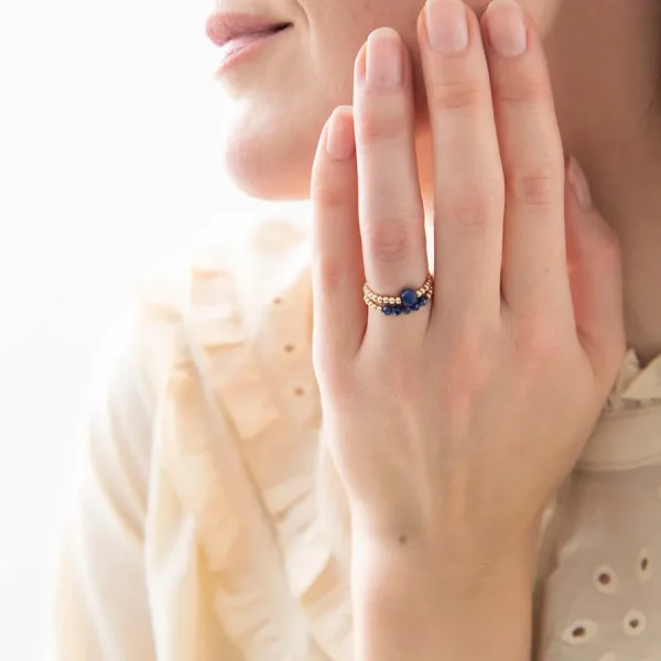 A Beautiful Story Bagues>Bague card Sparkle doré - Lapis lazuli