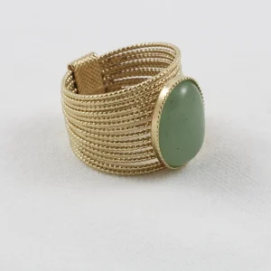 Kariboo Bagues>Bague Elena grande - Vert aventurine