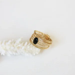 Kariboo Bagues>Bague Elena moyenne - onyx noir