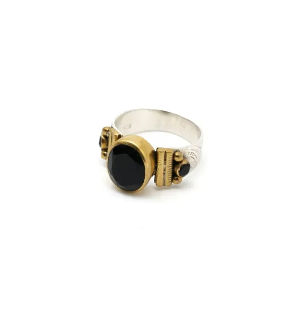 Bazar Exquis Bagues>Bague Ethnique - onyx noire