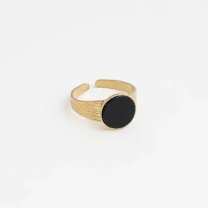 Viadoli Bagues>Bague Ginko - Agate Noire