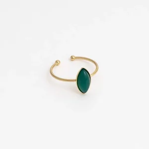 Viadoli Bagues>Bague Henriette - Agate verte