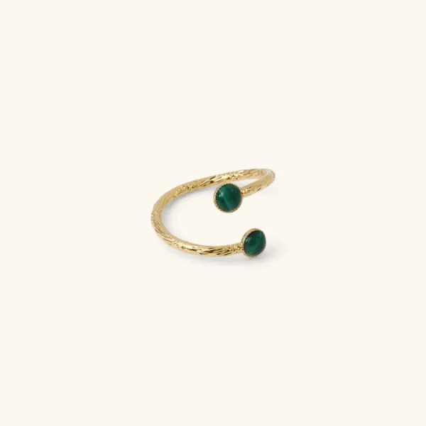 Kariboo Bagues>Bague Laura double - Malachite