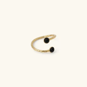 Kariboo Bagues>Bague Laura double - onyx noire