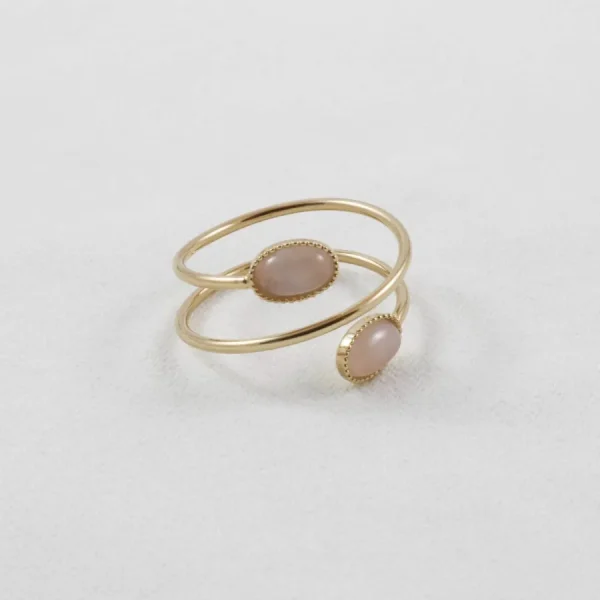 Kariboo Bagues>Bague Louise duo - rose quartz