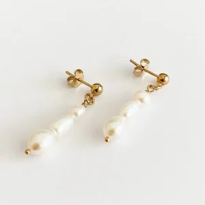 Kariboo Boucles D'oreille>Boucles Anna - 3 perles d'eau douce