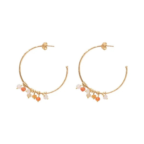 A Beautiful Story Boucles D'oreille>Boucles Aurora doré - Cornaline & Quartz rose