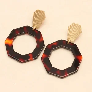 Bonjour Aimée Boucles D'oreille>Boucles Ava - écailles marrons