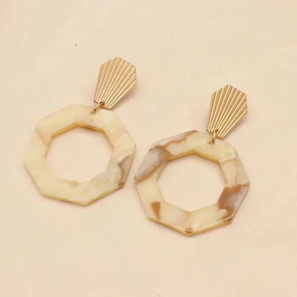 Bonjour Aimée Boucles D'oreille>Boucles Ava - marbre blanc