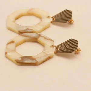 Bonjour Aimée Boucles D'oreille>Boucles Ava - marbre blanc