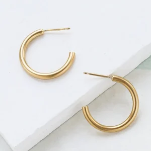 Shlomit Ofir Boucles D'oreille>Boucles Basic dorées - petites