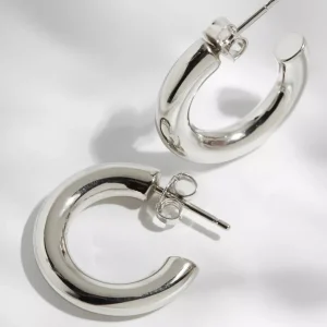 Louise Damas Boucles D'oreille>Boucles Charlotte Créoles petites lisses - argentées