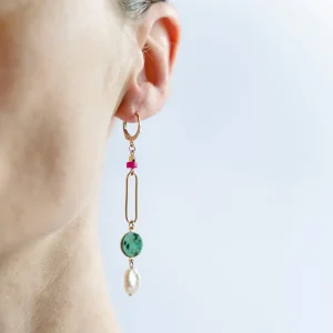 Viadoli Boucles D'oreille>Boucles d'oreille Medora - Malachite