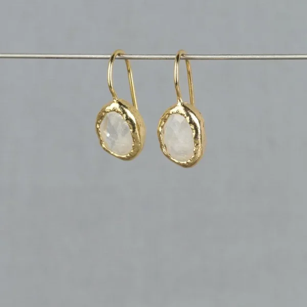 Jeh Boucles D'oreille>Boucles d'oreilles goutte - Pierre de lune