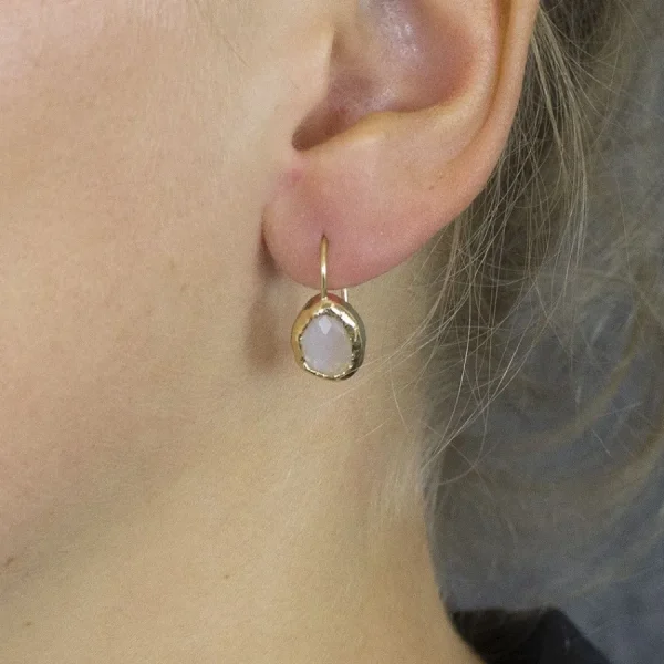 Jeh Boucles D'oreille>Boucles d'oreilles goutte - Pierre de lune