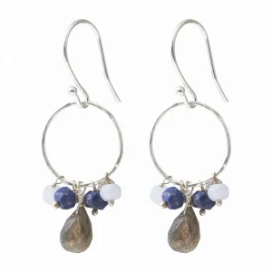 A Beautiful Story Boucles D'oreille>Boucles Flourish argenté - Labradorite mix