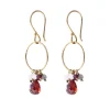 A Beautiful Story Boucles D'oreille>Boucles Flourish doré - Grenat mix