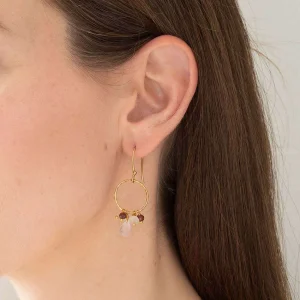 A Beautiful Story Boucles D'oreille>Boucles Flourish doré - Grenat mix