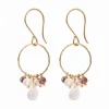 A Beautiful Story Boucles D'oreille>Boucles Flourish doré - Quartz rose mix