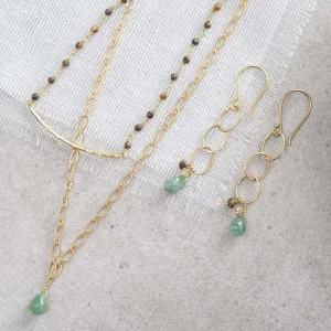 A Beautiful Story Boucles D'oreille>Boucles Glowing doré - Aventurine