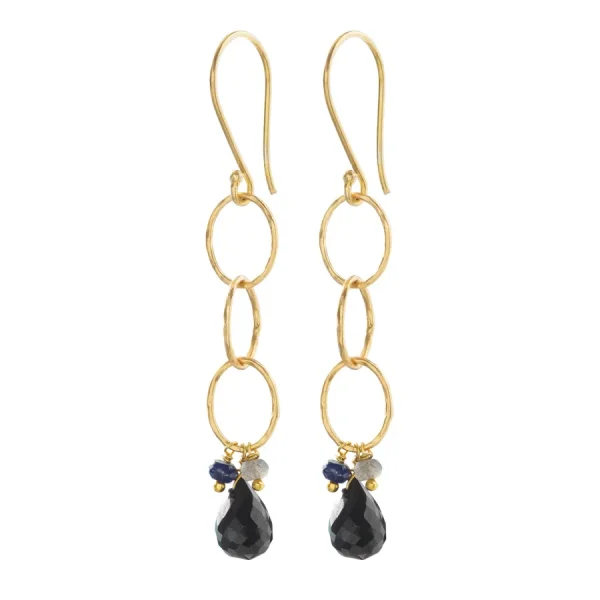 A Beautiful Story Boucles D'oreille>Boucles Glowing doré - Onyx noir