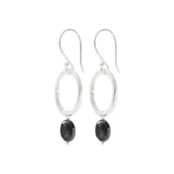 A Beautiful Story Boucles D'oreille>Boucles Graceful argenté - Onyx noir