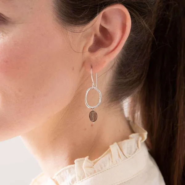 A Beautiful Story Boucles D'oreille>Boucles Graceful argenté - Quartz fumé