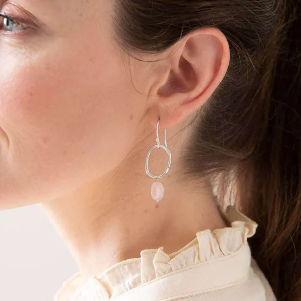 A Beautiful Story Boucles D'oreille>Boucles Graceful argenté - Quartz rose