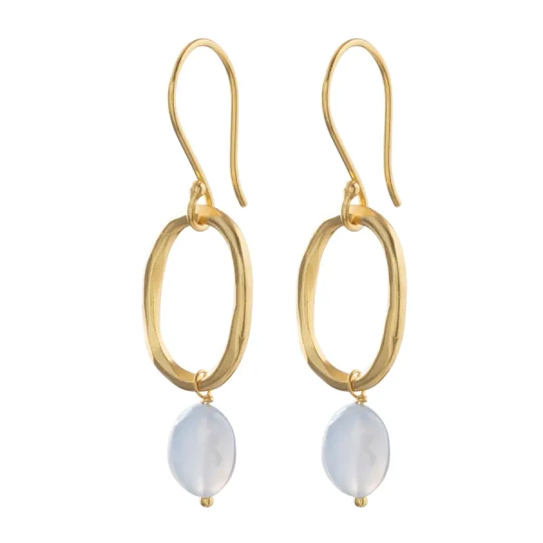 A Beautiful Story Boucles D'oreille>Boucles Graceful doré - Agate bleue