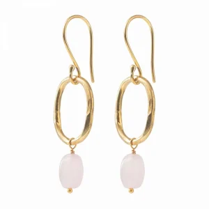 A Beautiful Story Boucles D'oreille>Boucles Graceful doré - Quartz rose