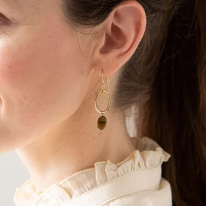 A Beautiful Story Boucles D'oreille>Boucles Graceful doré - Quartz fumé