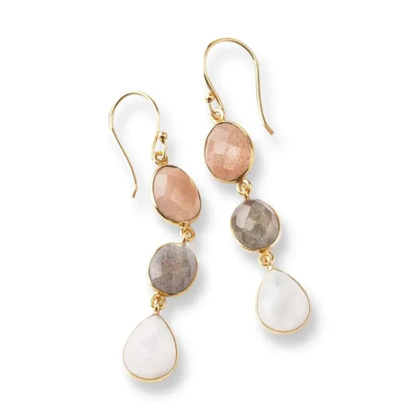 A Beautiful Story Boucles D'oreille>Boucles Granted doré - Pierre de Lune & Labradorite