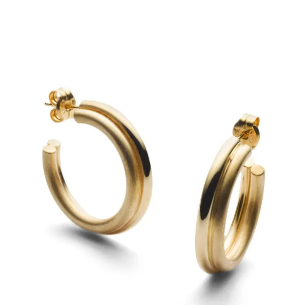 Jukserei Boucles D'oreille>Boucles Icon Hoops Grandes - doré