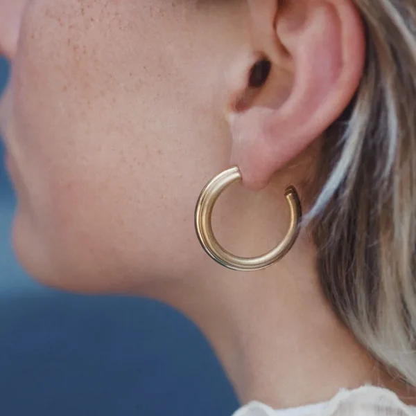 Jukserei Boucles D'oreille>Boucles Icon Hoops Grandes - doré