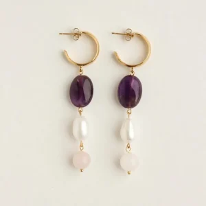 Bonjour Aimée Boucles D'oreille>Boucles Liliane acidulé - violet