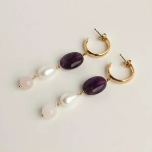 Bonjour Aimée Boucles D'oreille>Boucles Liliane acidulé - violet