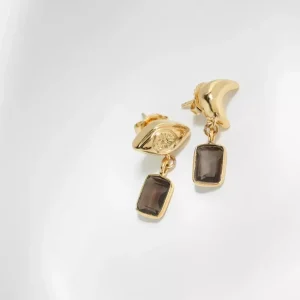 Louise Damas Boucles D'oreille>Boucles Lison - Quartz fumé