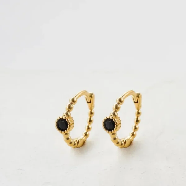 Shlomit Ofir Boucles D'oreille>Boucles Meadow noir - doré