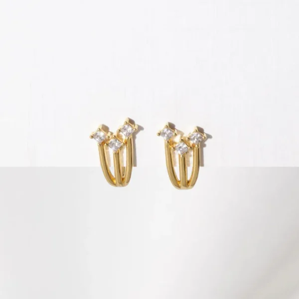 Shlomit Ofir Boucles D'oreille>Boucles Midnight post doré