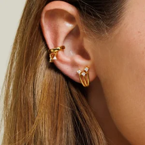 Shlomit Ofir Boucles D'oreille>Boucles Midnight post doré