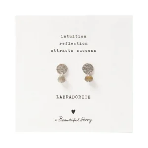 A Beautiful Story Boucles D'oreille>Boucles mini Coin argenté - Labradorite