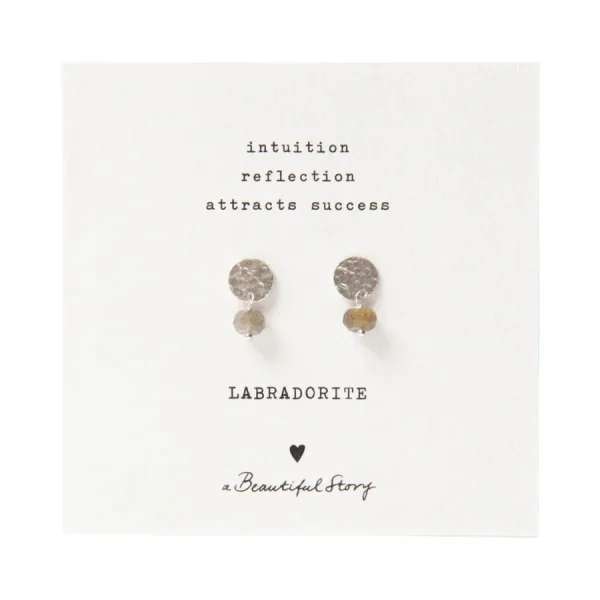 A Beautiful Story Boucles D'oreille>Boucles mini Coin argenté - Labradorite