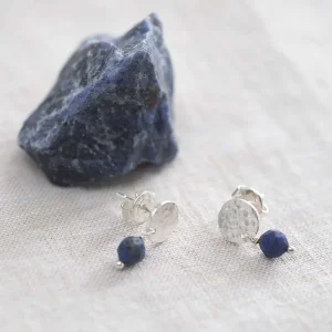 A Beautiful Story Boucles D'oreille>Boucles mini Coin argenté - Lapis Lazuli