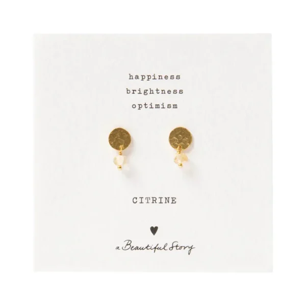 A Beautiful Story Boucles D'oreille>Boucles mini Coin doré - Citrine