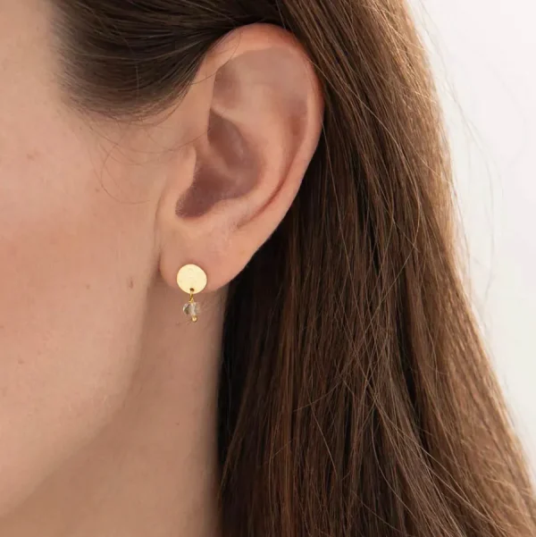 A Beautiful Story Boucles D'oreille>Boucles mini Coin doré - Citrine