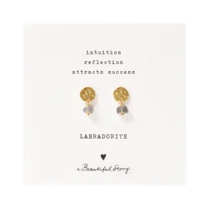 A Beautiful Story Boucles D'oreille>Boucles mini Coin doré - Labradorite