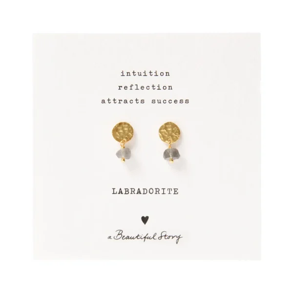 A Beautiful Story Boucles D'oreille>Boucles mini Coin doré - Labradorite