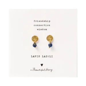 A Beautiful Story Boucles D'oreille>Boucles mini Coin doré - Lapis Lazuli